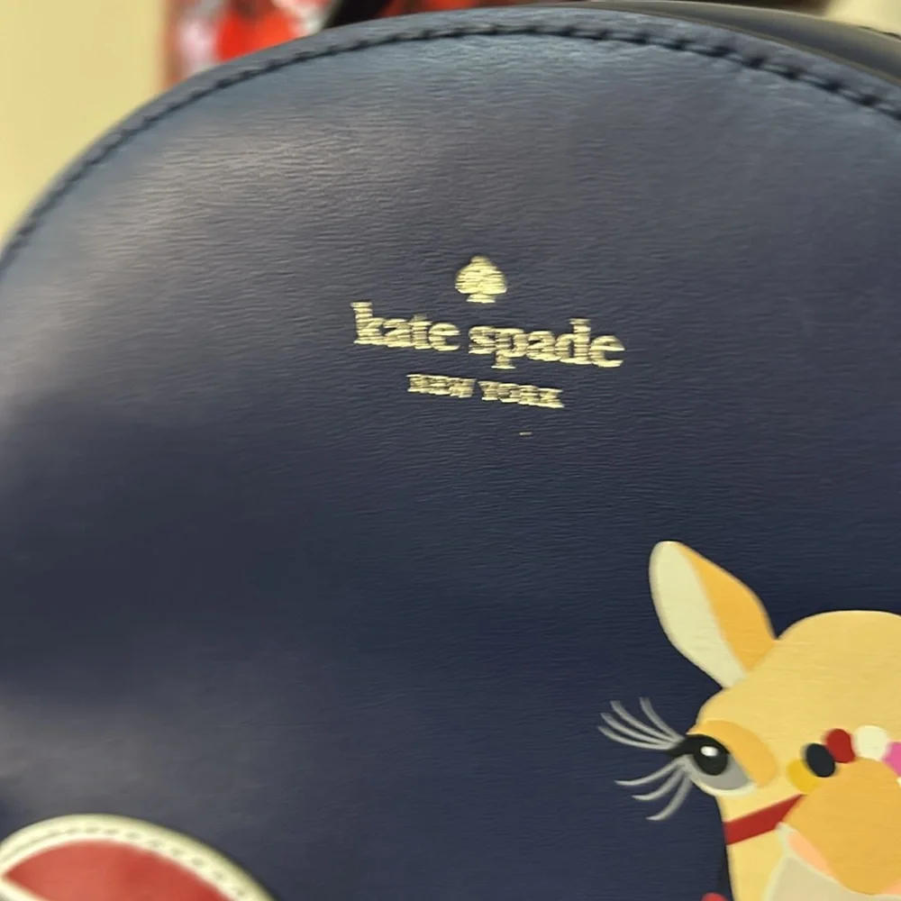 Kate Spade Navy Camel Small Leather Backpack - Picture 4 of 17